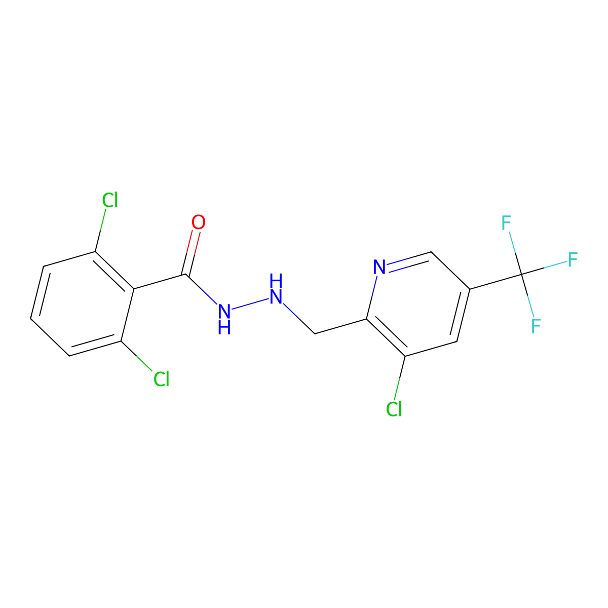 2,6-dichloro-N'-{[3-chloro-5-(trifluoromethyl)pyridin-2-yl]methyl}benzohydrazide molecular structure, CAS 2060751-58-6