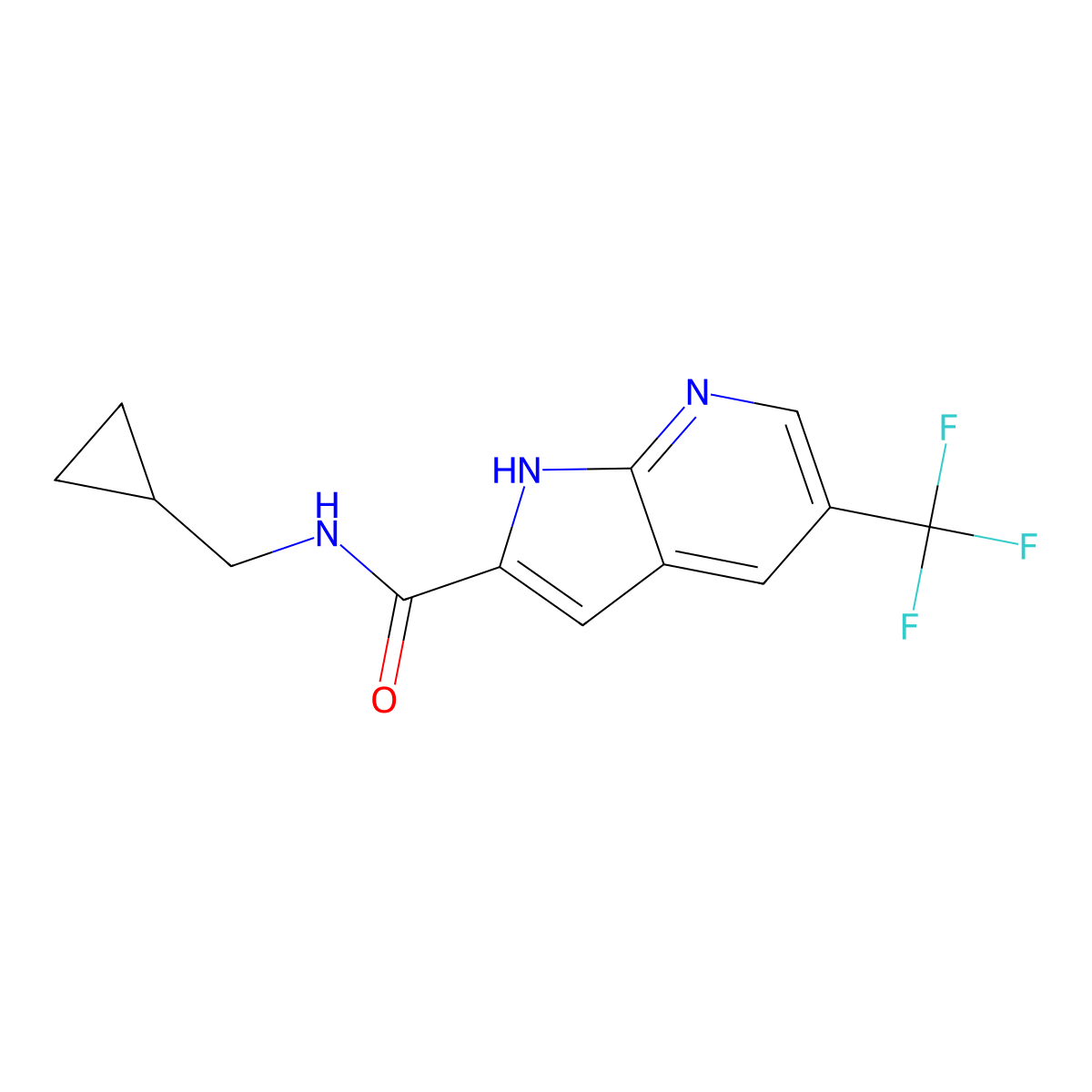 N-(cyclopropylmethyl)-5-(trifluoromethyl)-1H-pyrrolo[2,3-b]pyridine-2-carboxamide molecular structure, CAS 2060751-81-5