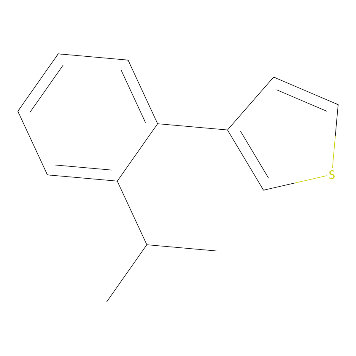 3-[2-(1-Methylethyl)phenyl]thiophene molecular structure, CAS 20608-80-4