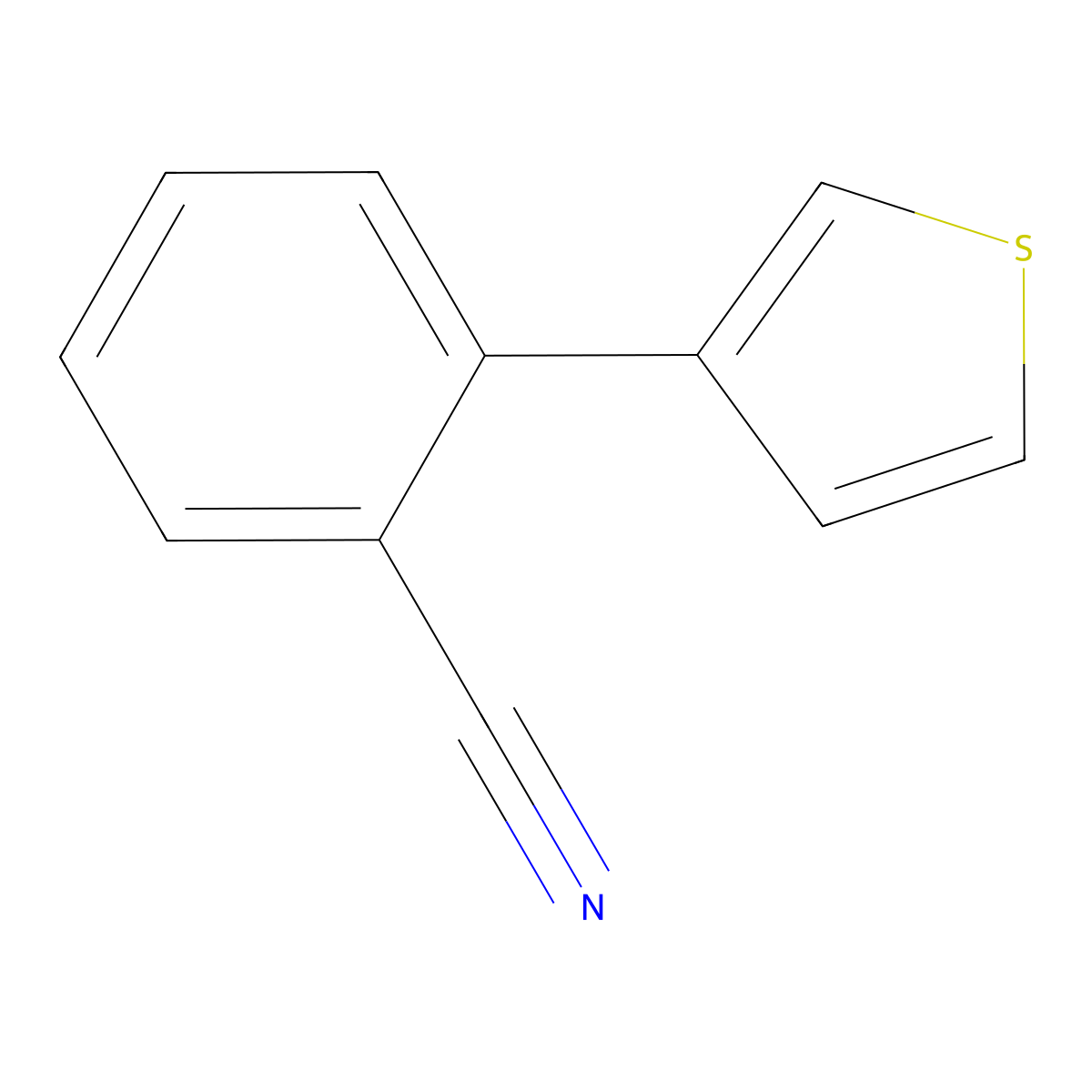 2-(Thiophen-3-yl)benzonitrile molecular structure, CAS 20608-86-0