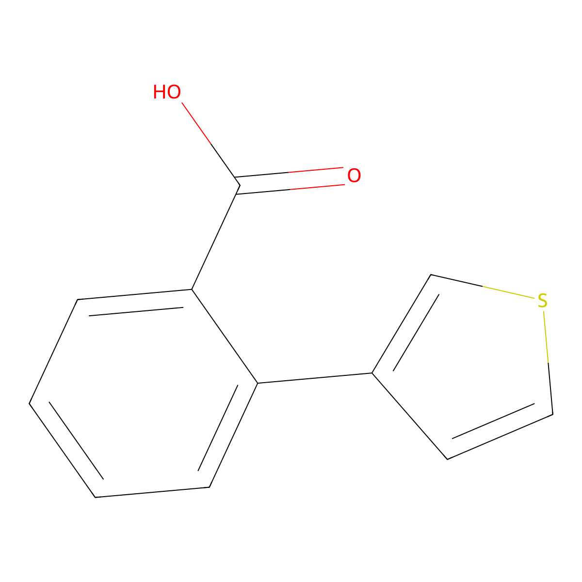 2-(Thiophen-3-yl)benzoic acid molecular structure, CAS 20608-87-1