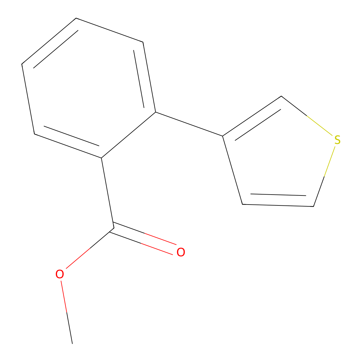 Benzoic acid, 2-(3-thienyl)-, methyl ester molecular structure, CAS 20608-88-2