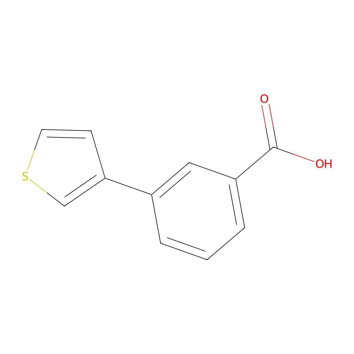 3-(Thiophen-3-yl)benzoic acid molecular structure, CAS 20608-89-3