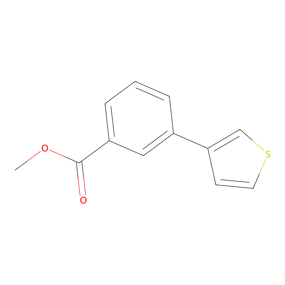 Methyl 3-(3-thienyl)benzoate molecular structure, CAS 20608-90-6