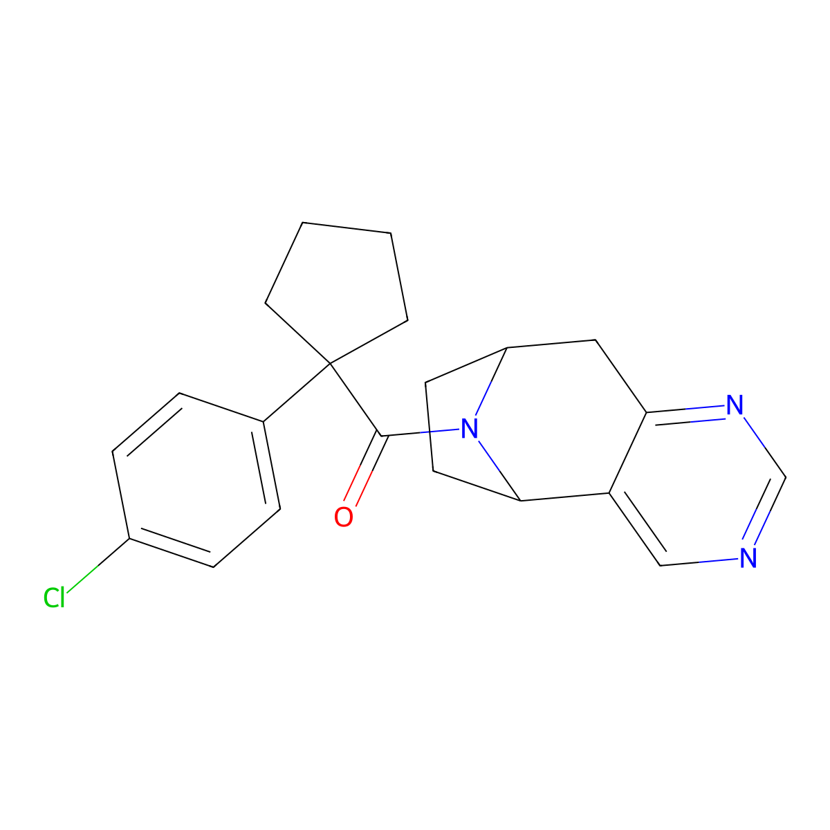 (1-(4-chlorophenyl)cyclopentyl)((5R,8S)-6,7,8,9-tetrahydro-5H-5,8-epiminocyclohepta[d]pyrimidin-10-yl)methanone molecular structure, CAS 2060917-93-1