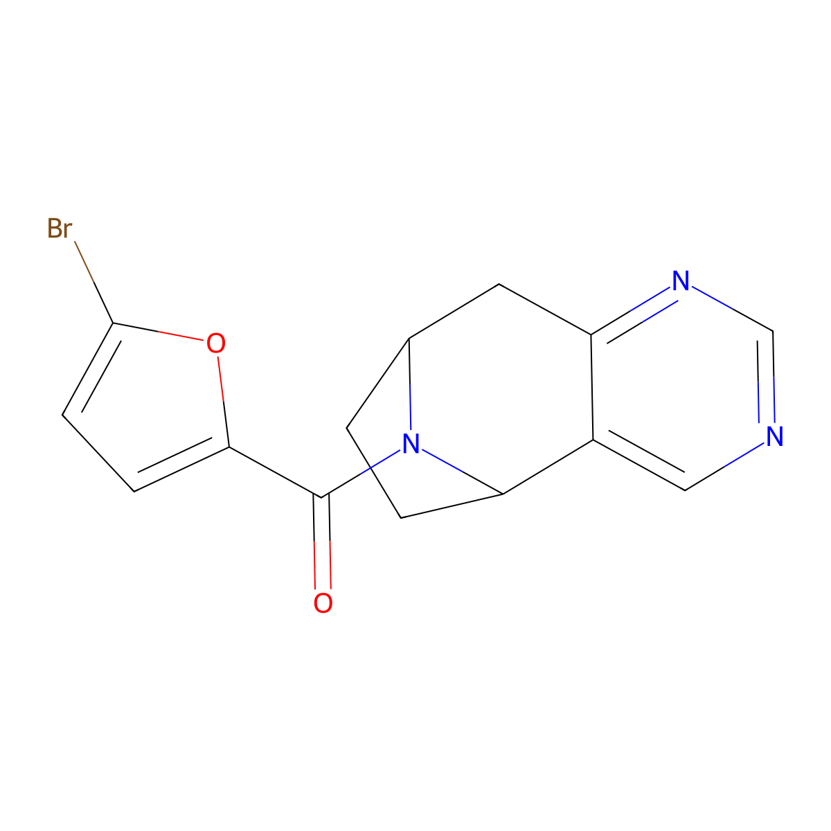 (5-bromofuran-2-yl)((5R,8S)-6,7,8,9-tetrahydro-5H-5,8-epiminocyclohepta[d]pyrimidin-10-yl)methanone molecular structure, CAS 2060918-11-6