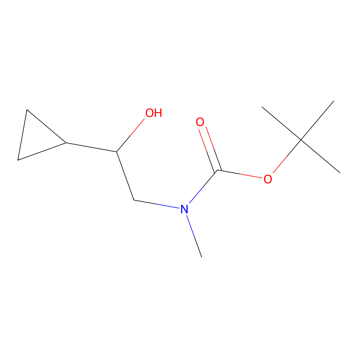 tert-butyl N-(2-cyclopropyl-2-hydroxyethyl)-N-methylcarbamate molecular structure, CAS 2060981-38-4