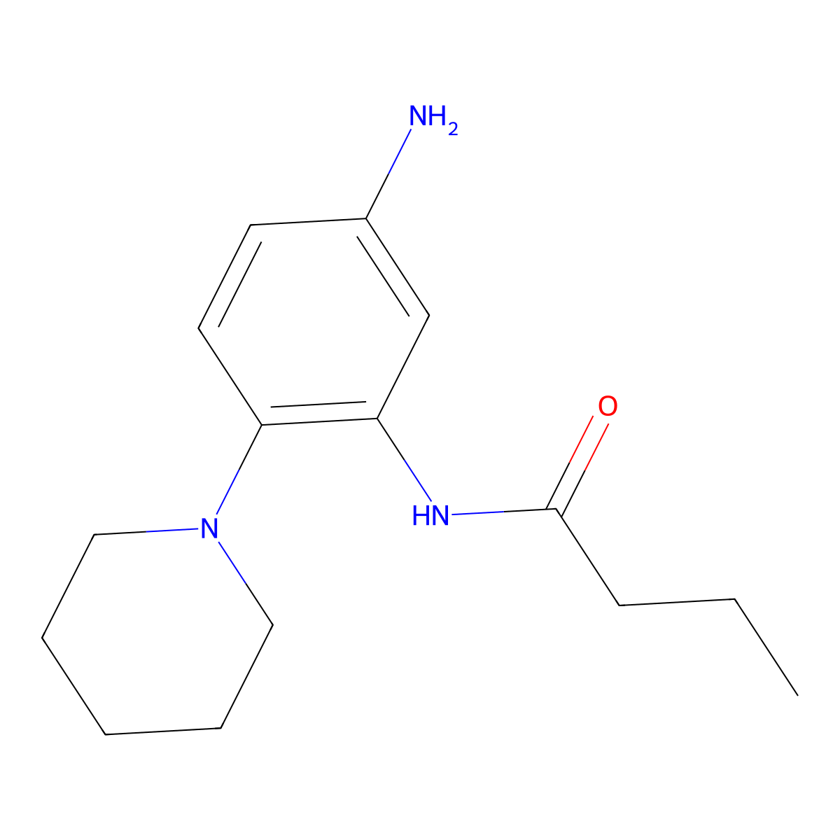 N-[5-amino-2-(piperidin-1-yl)phenyl]butanamide molecular structure, CAS 2060986-18-5