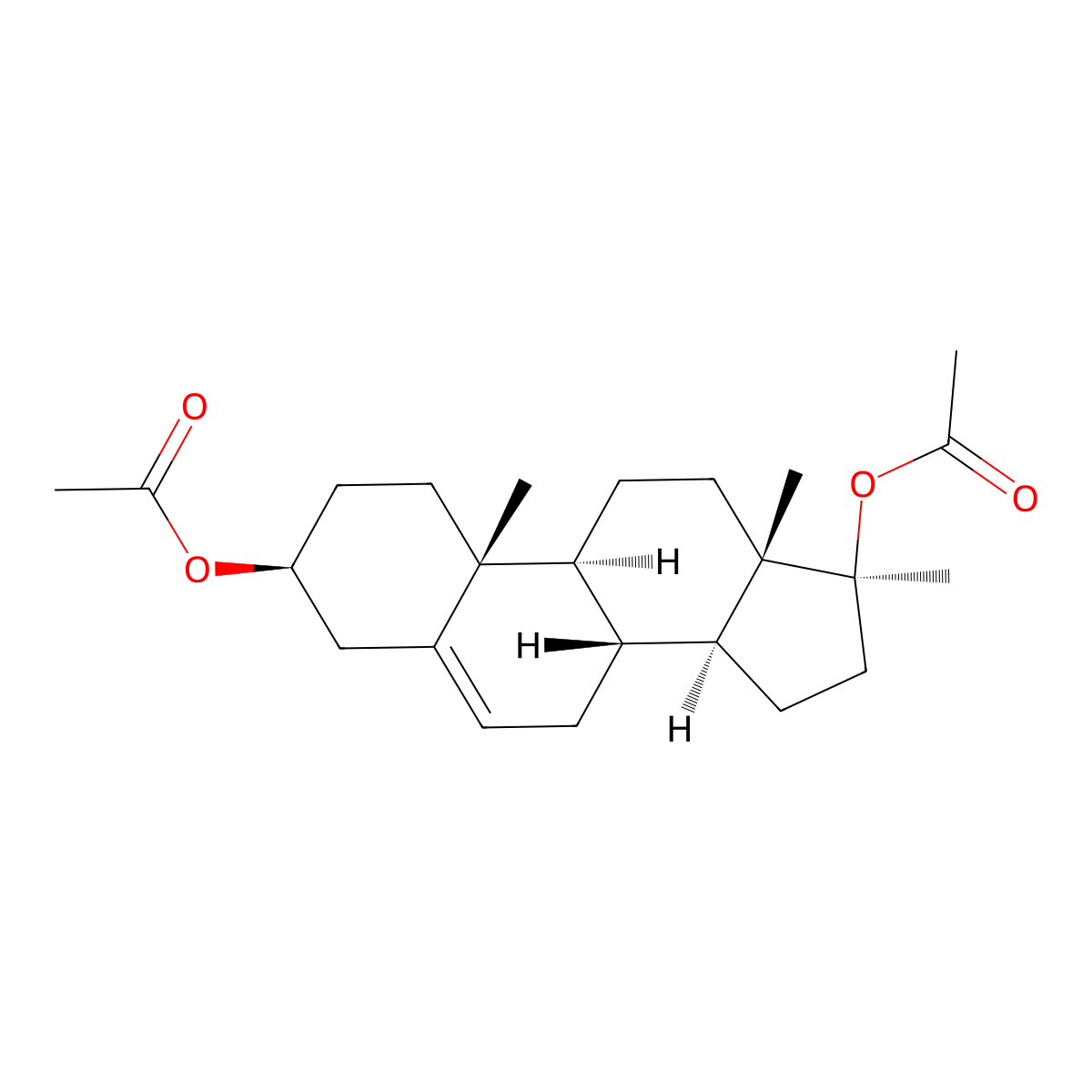 Methandriol diacetate molecular structure, CAS 2061-86-1
