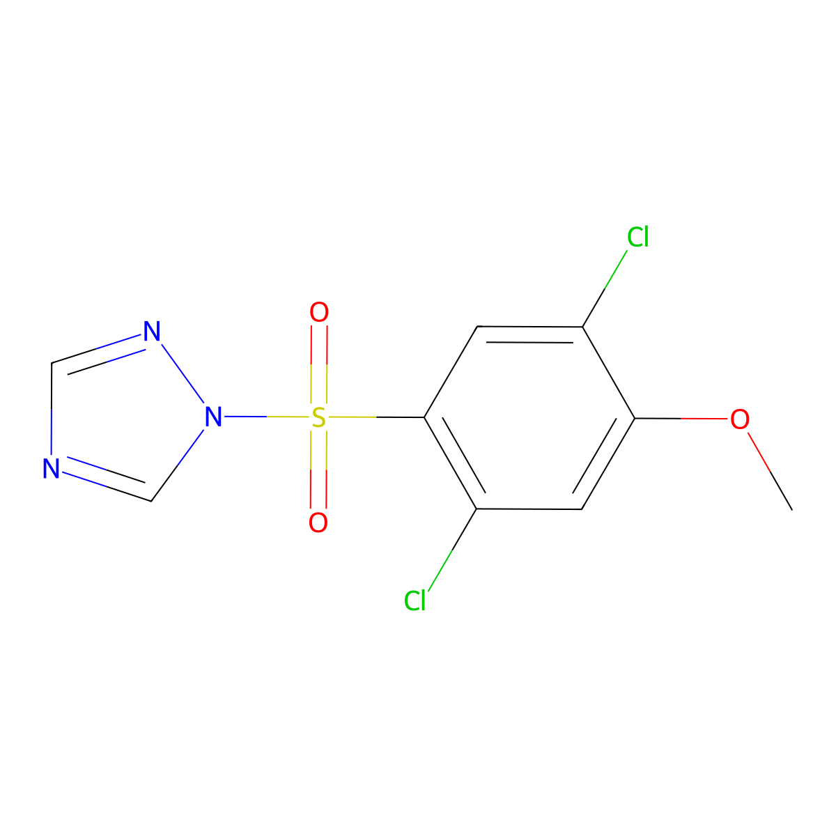 1-((2,5-dichloro-4-methoxyphenyl)sulfonyl)-1H-1,2,4-triazole molecular structure, CAS 2061036-60-8