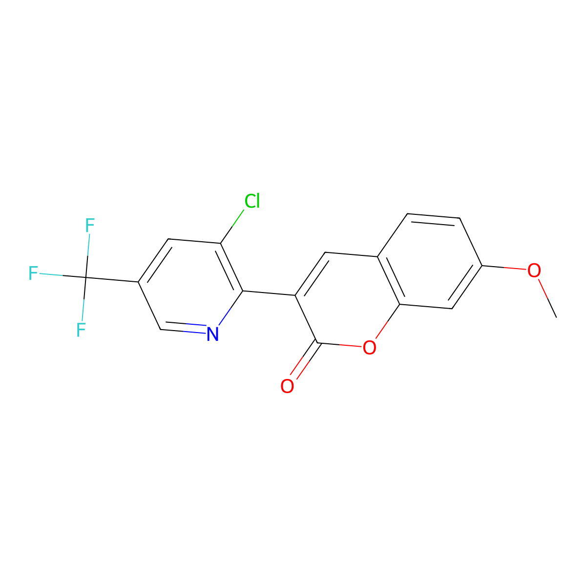 3-[3-chloro-5-(trifluoromethyl)pyridin-2-yl]-7-methoxy-2H-chromen-2-one molecular structure, CAS 2061065-03-8