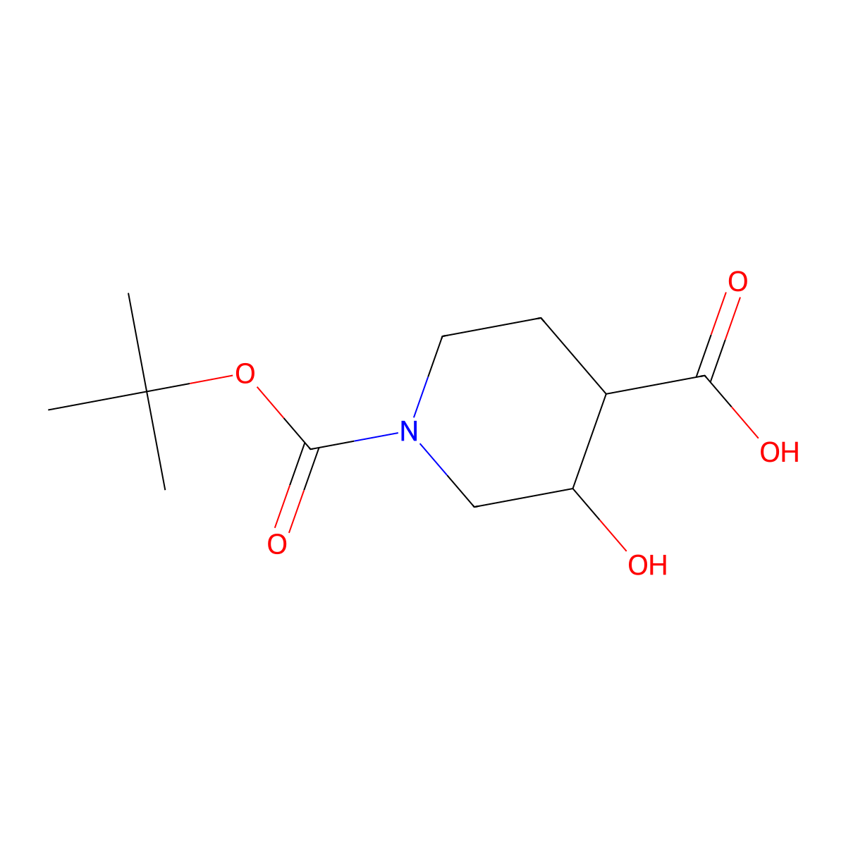 rel-1-(1,1-Dimethylethyl) (3R,4R)-3-hydroxy-1,4-piperidinedicarboxylate molecular structure, CAS 206111-42-4