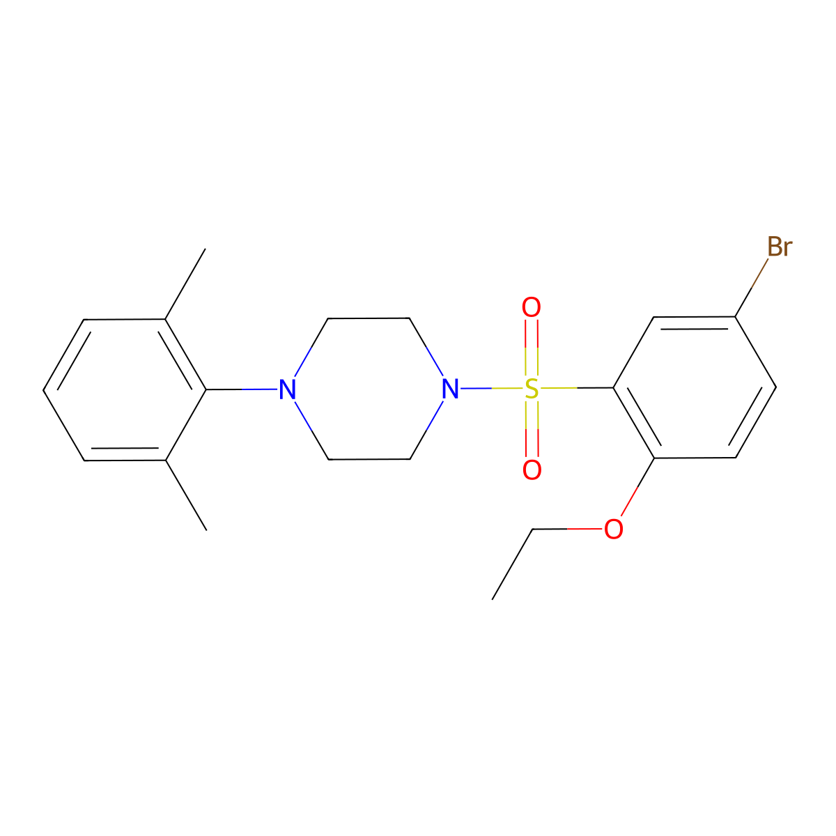 1-(5-Bromo-2-ethoxybenzenesulfonyl)-4-(2,6-dimethylphenyl)piperazine molecular structure, CAS 2061132-86-1