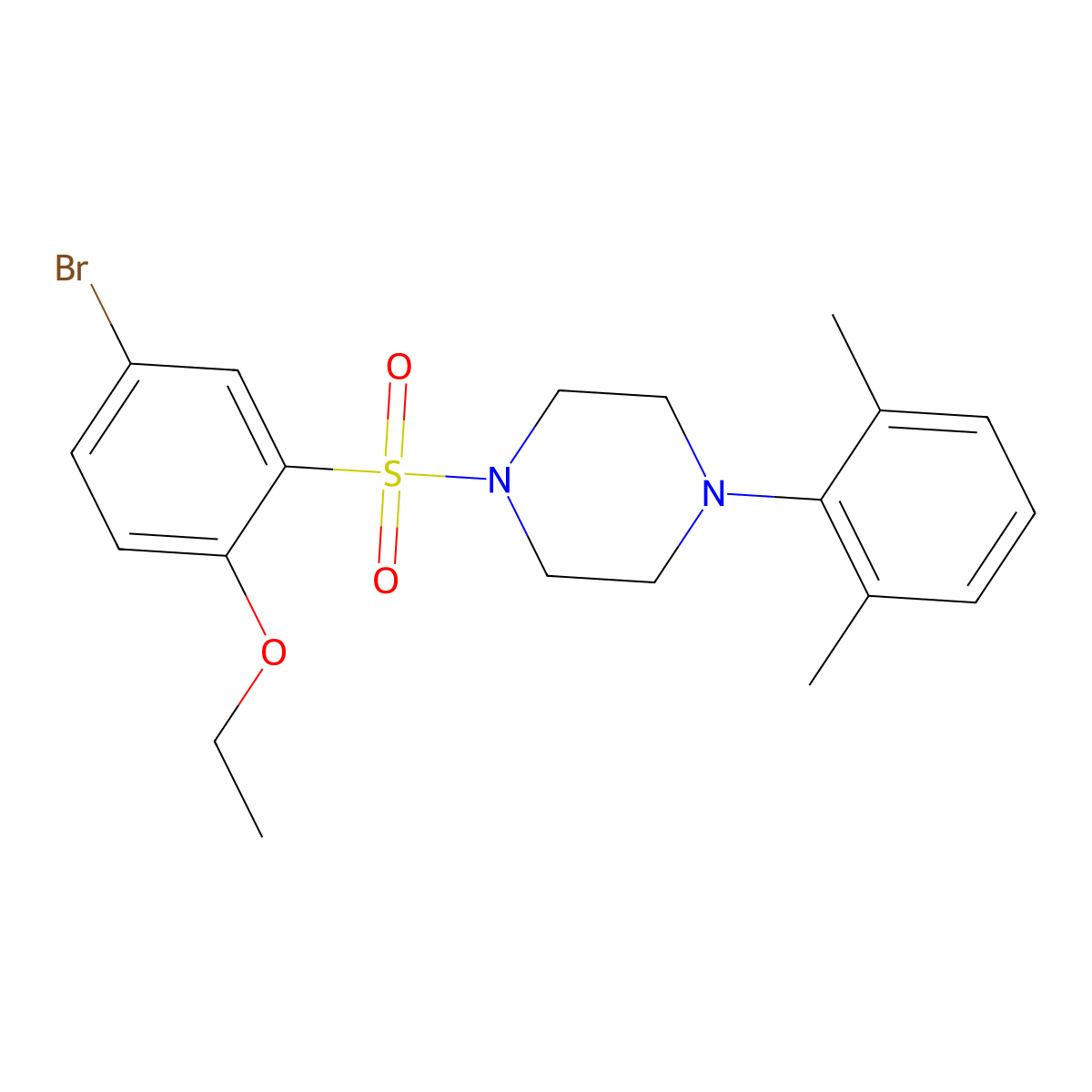 1-(5-Bromo-2-ethoxybenzenesulfonyl)-4-(2,6-dimethylphenyl)piperazine molecular structure, CAS 2061132-86-1