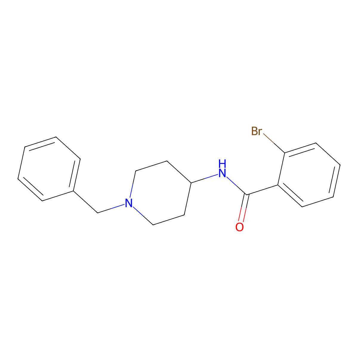 N-(1-benzylpiperidin-4-yl)-2-bromobenzamide molecular structure, CAS 206114-28-5