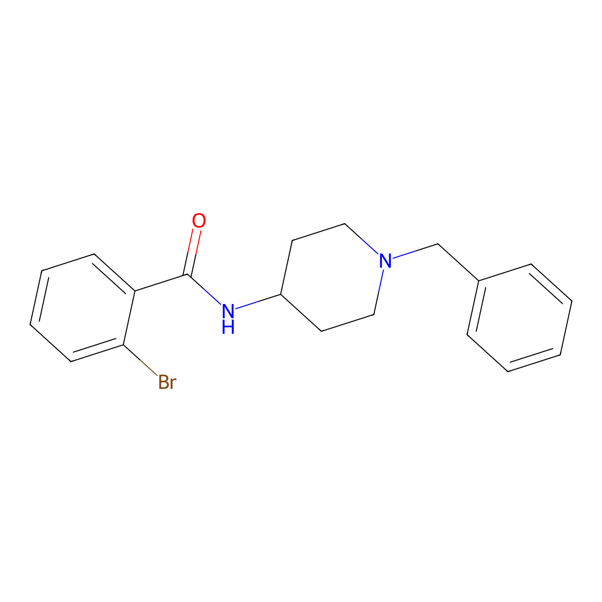 N-(1-benzylpiperidin-4-yl)-2-bromobenzamide molecular structure, CAS 206114-28-5