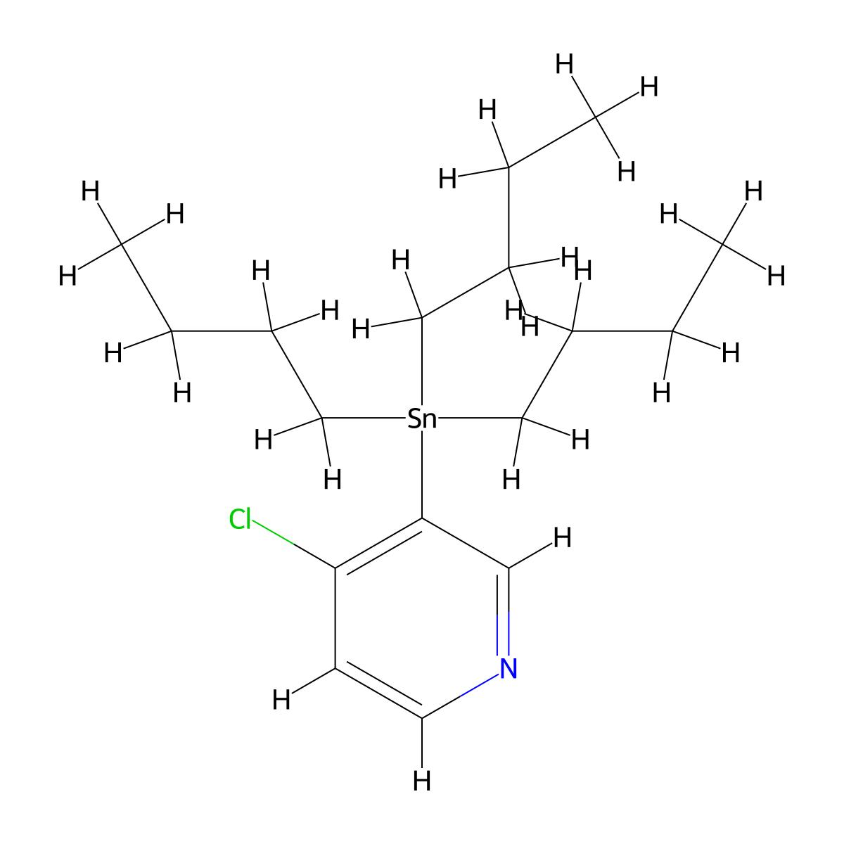 4-Chloro-3-(tributylstannyl)pyridine molecular structure, CAS 206115-40-4
