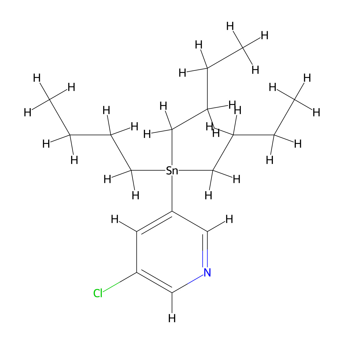 5-Chloro-3-(tributylstannyl)pyridine molecular structure, CAS 206115-67-5