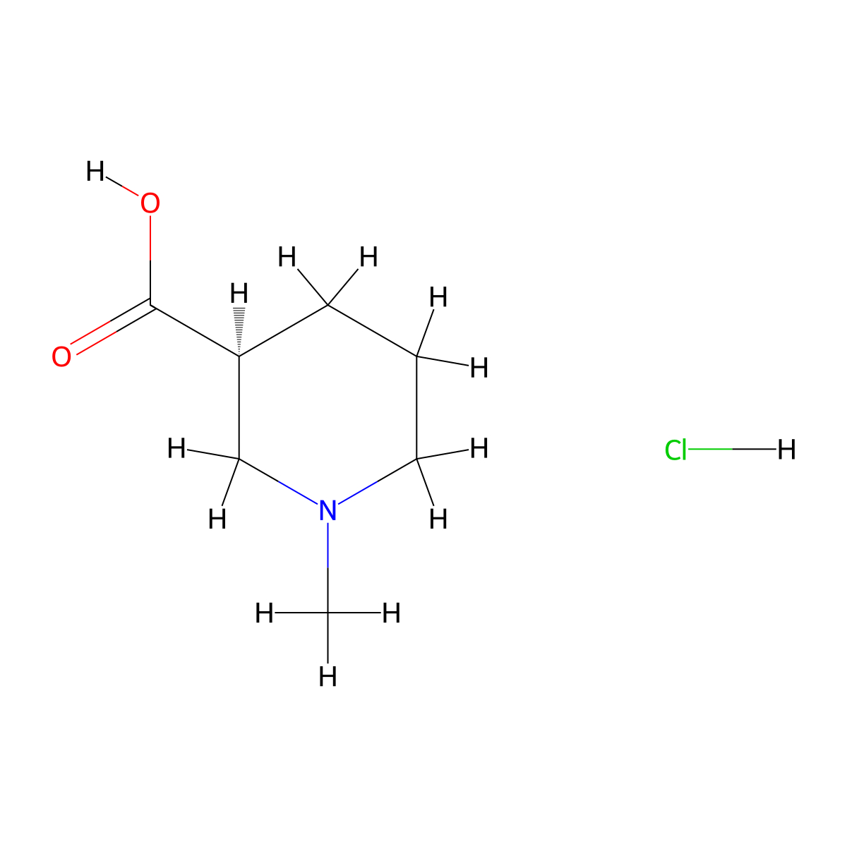 (3S)-1-methylpiperidine-3-carboxylic acid hydrochloride molecular structure, CAS 2061169-12-6