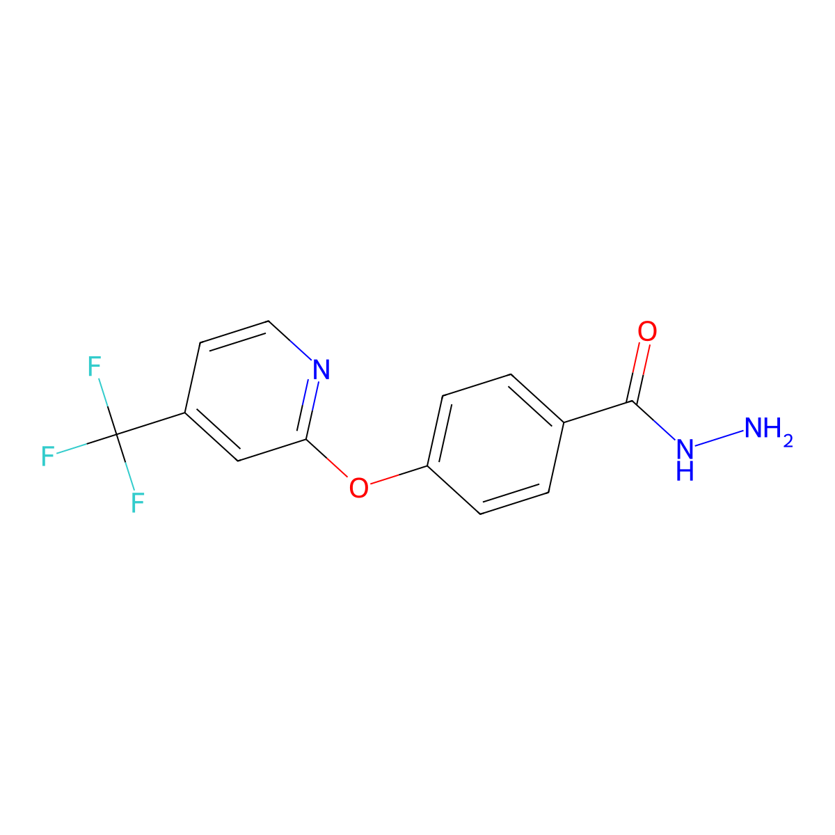 4-{[4-(Trifluoromethyl)pyridin-2-yl]oxy}benzohydrazide molecular structure, CAS 2061170-63-4