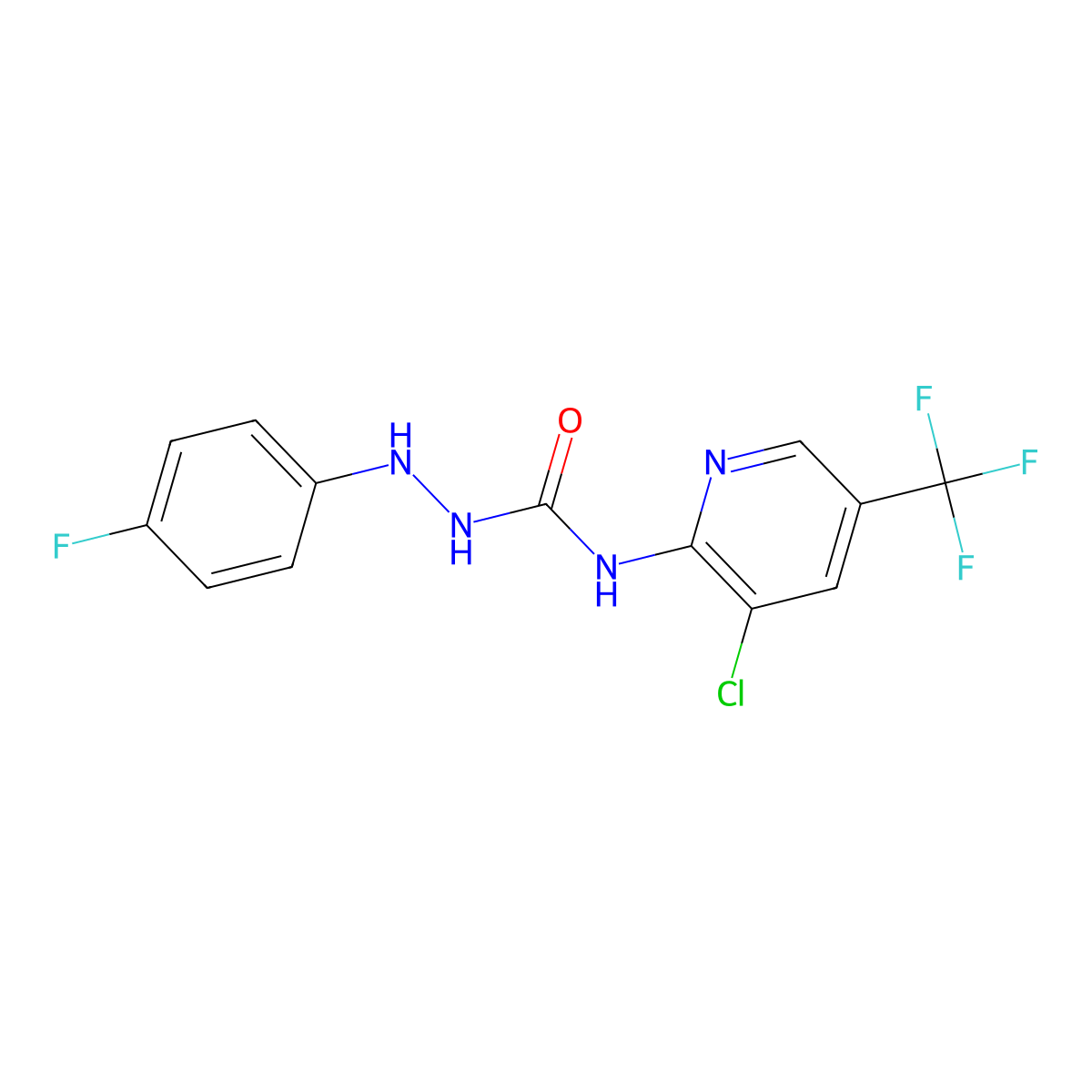 3-[3-Chloro-5-(trifluoromethyl)pyridin-2-yl]-1-[(4-fluorophenyl)amino]urea molecular structure, CAS 2061171-03-5