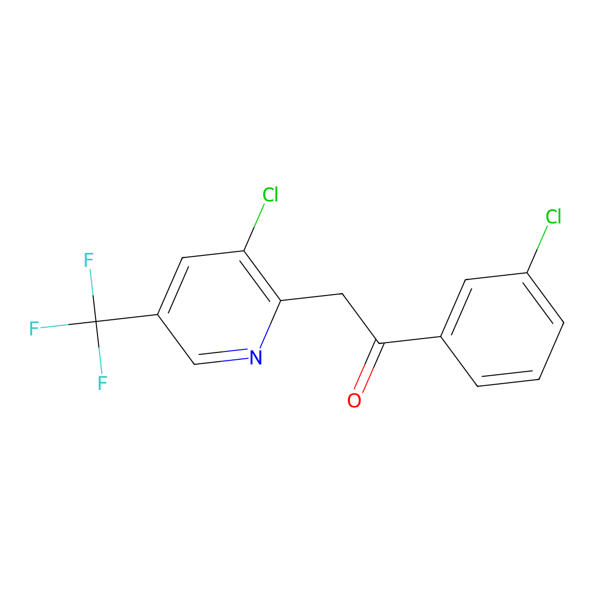 1-(3-Chlorophenyl)-2-[3-chloro-5-(trifluoromethyl)pyridin-2-yl]ethanone molecular structure, CAS 2061177-62-4