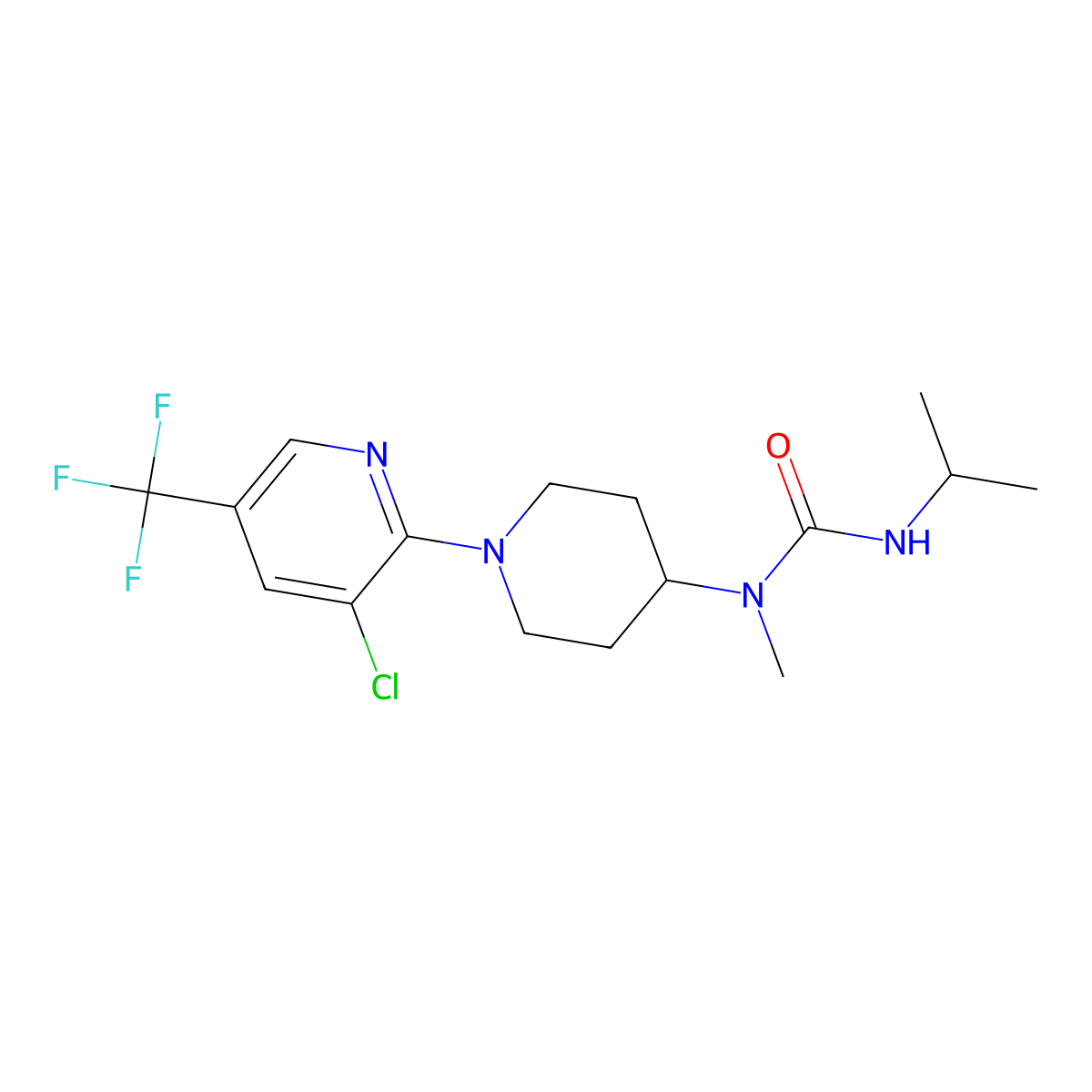 1-{1-[3-Chloro-5-(trifluoromethyl)pyridin-2-yl]piperidin-4-yl}-1-methyl-3-(propan-2-yl)urea molecular structure, CAS 2061178-17-2