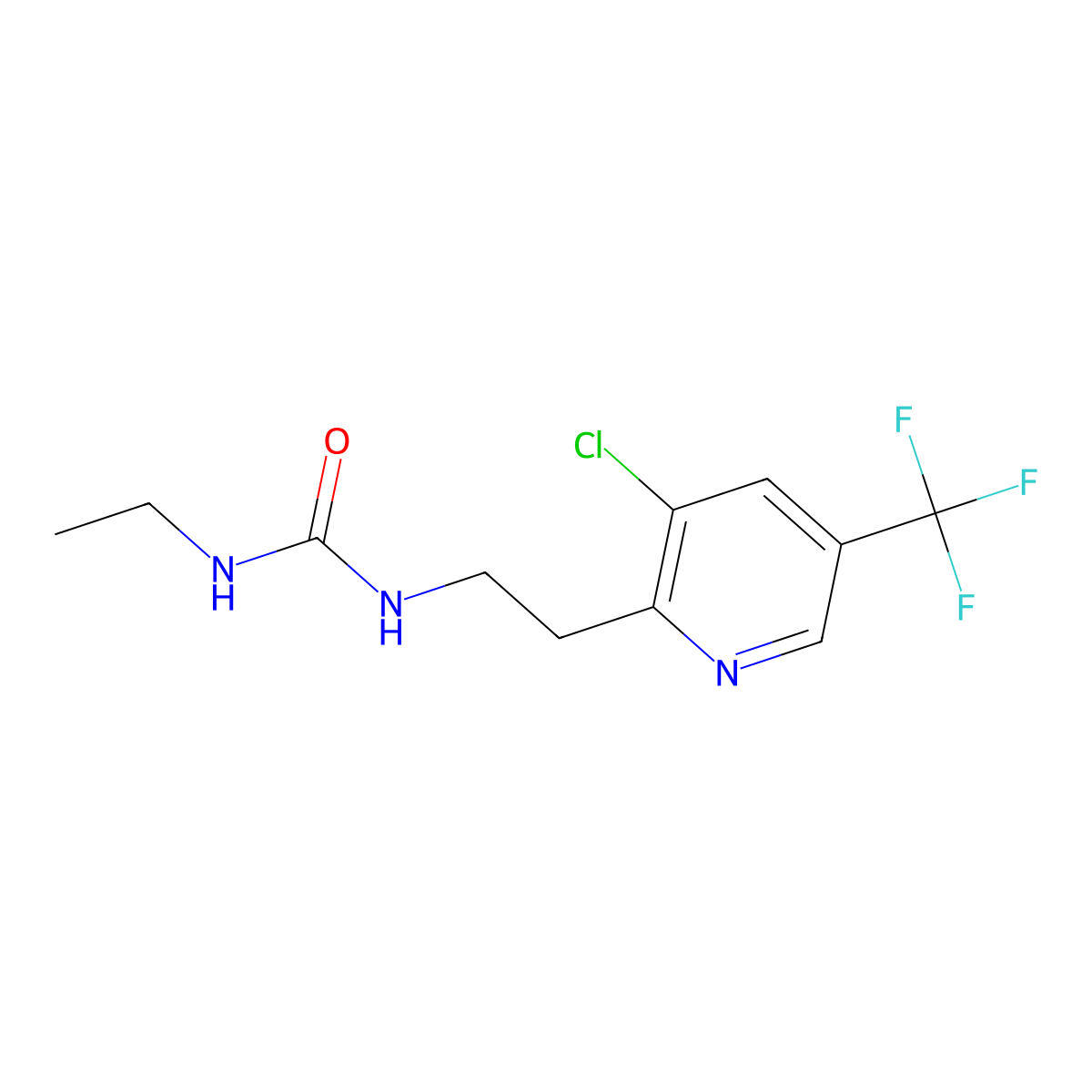 1-{2-[3-Chloro-5-(trifluoromethyl)pyridin-2-yl]ethyl}-3-ethylurea molecular structure, CAS 2061178-30-9