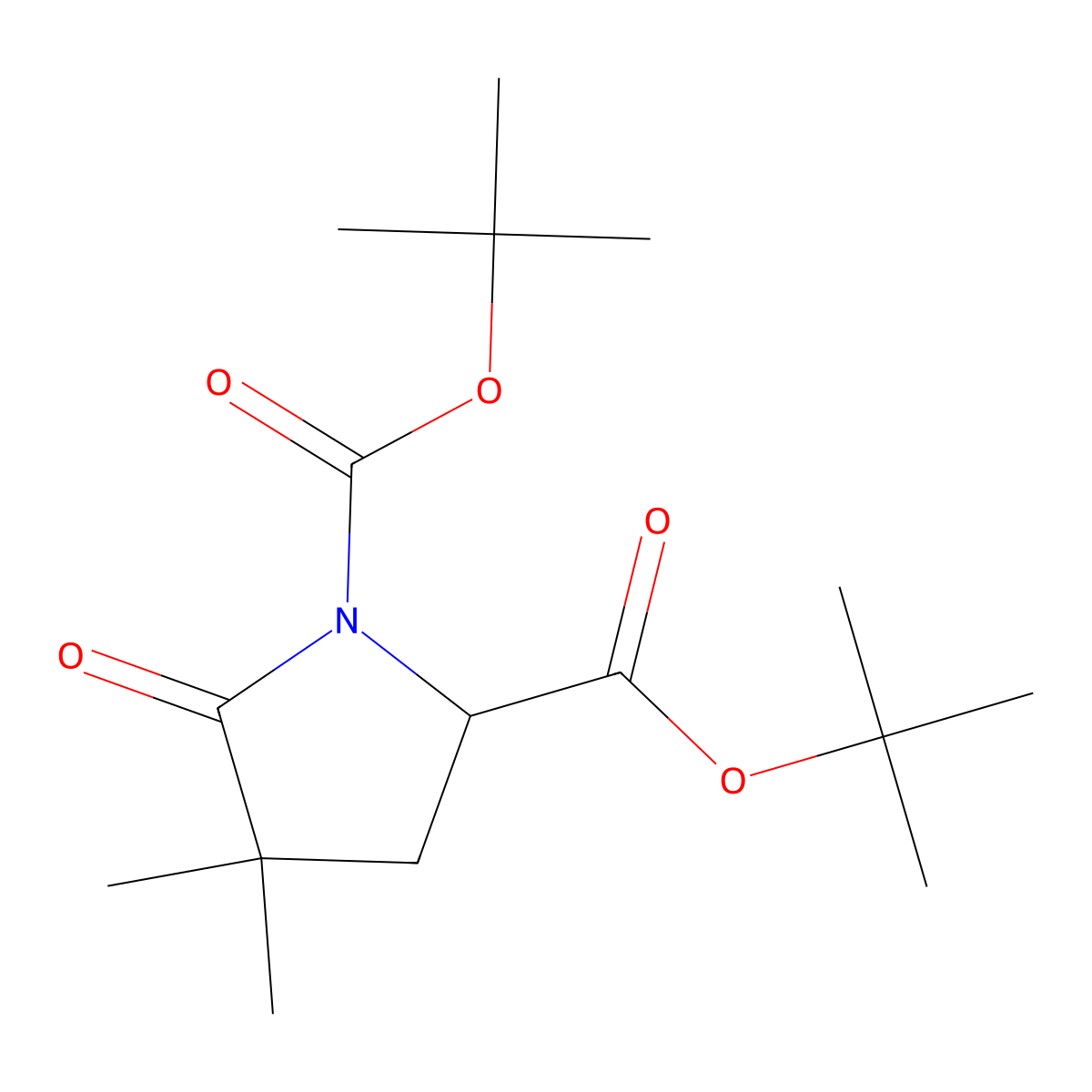 (S)-di-tert-butyl 4,4-dimethyl-5-oxopyrrolidine-1,2-dicarboxylate molecular structure, CAS 206119-92-8