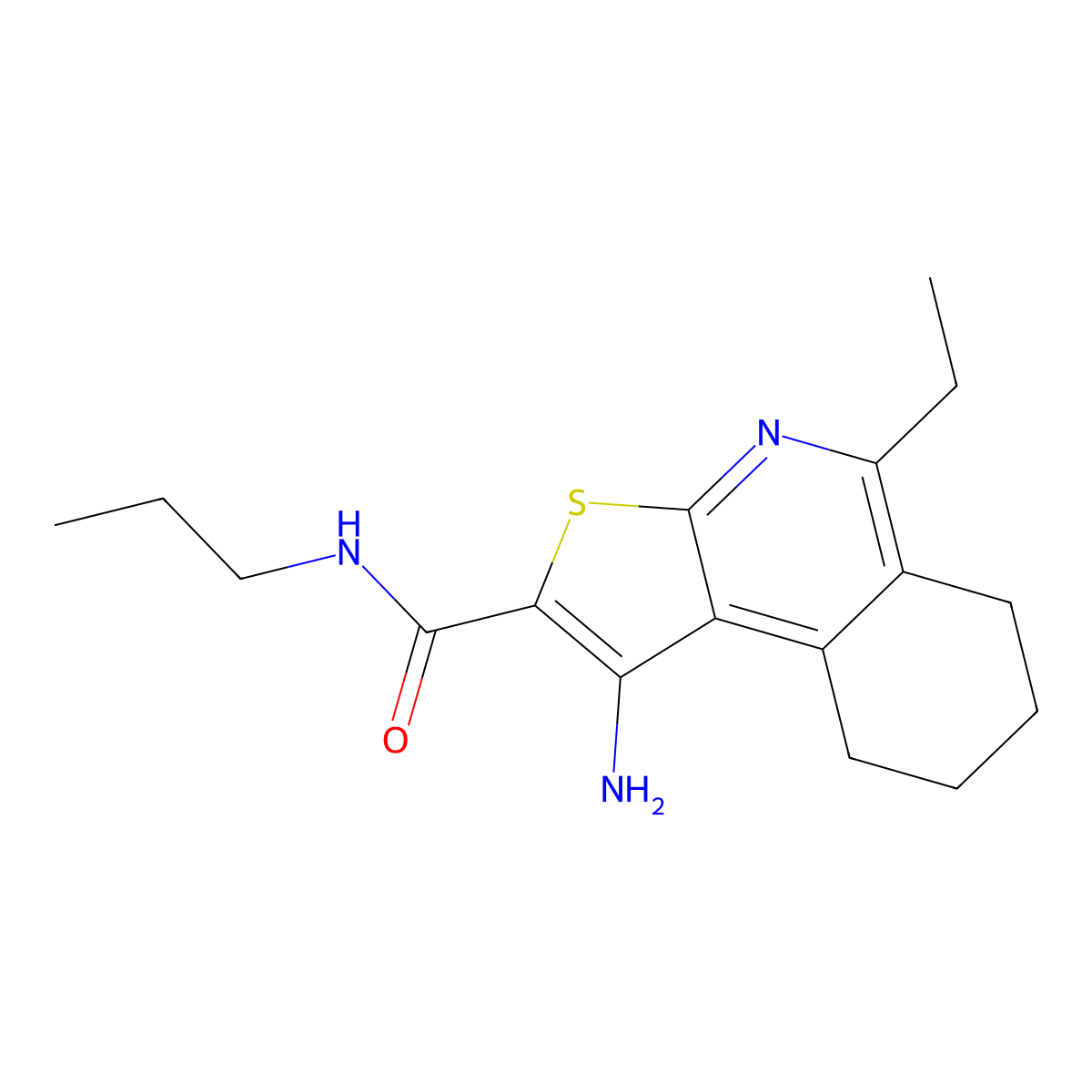 1-amino-5-ethyl-N-propyl-6,7,8,9-tetrahydrothieno[2,3-c]isoquinoline-2-carboxamide molecular structure, CAS 2061247-71-8