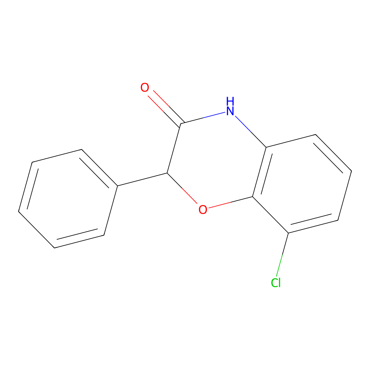 8-chloro-2-phenyl-3,4-dihydro-2H-1,4-benzoxazin-3-one molecular structure, CAS 2061251-16-7