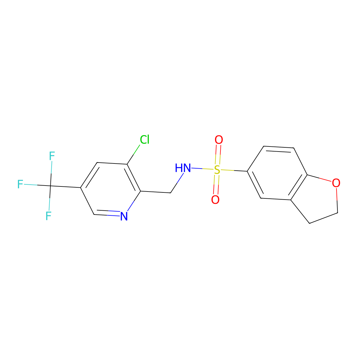 N-{[3-chloro-5-(trifluoromethyl)pyridin-2-yl]methyl}-2,3-dihydro-1-benzofuran-5-sulfonamide molecular structure, CAS 2061269-29-0