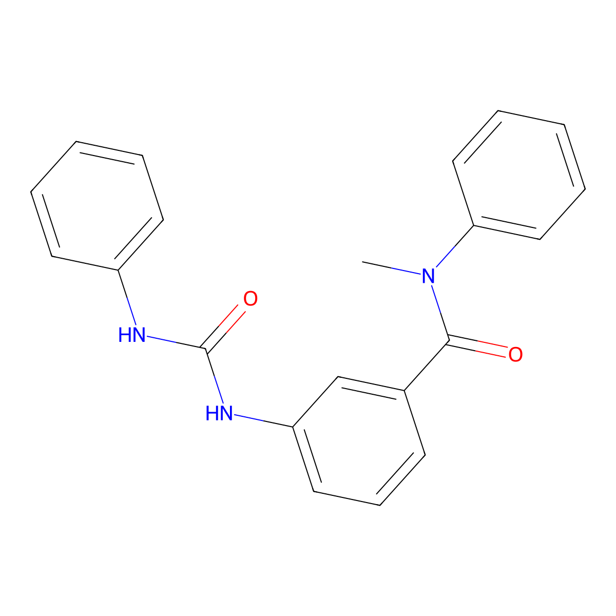 3-[(anilinocarbonyl)amino]-N-methyl-N-phenylbenzamide molecular structure, CAS 20613-49-4