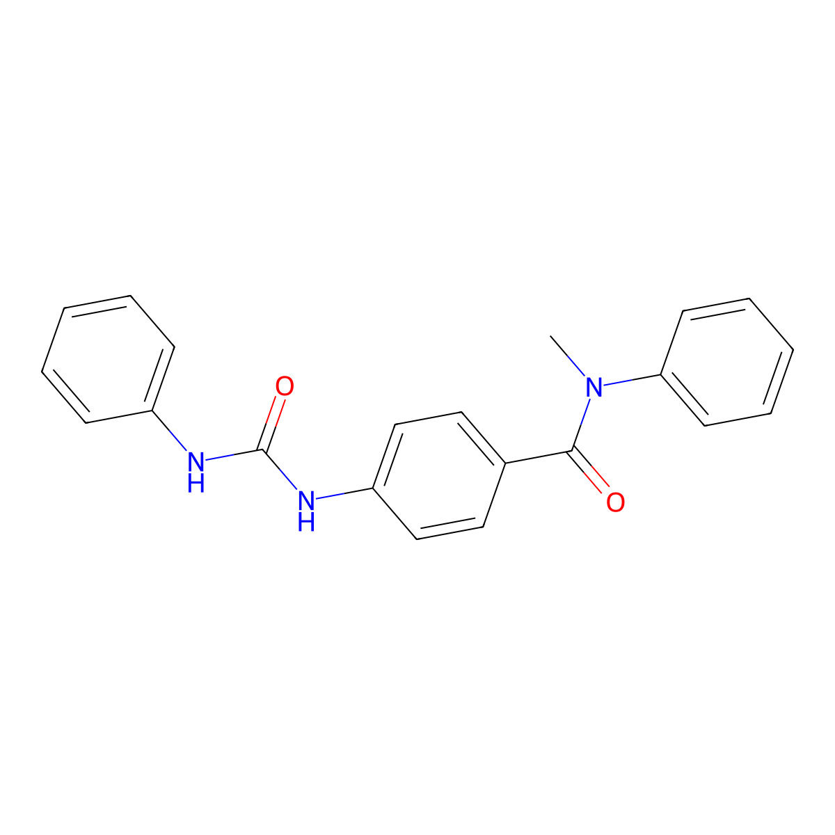 4-[(anilinocarbonyl)amino]-N-methyl-N-phenylbenzamide molecular structure, CAS 20613-56-3