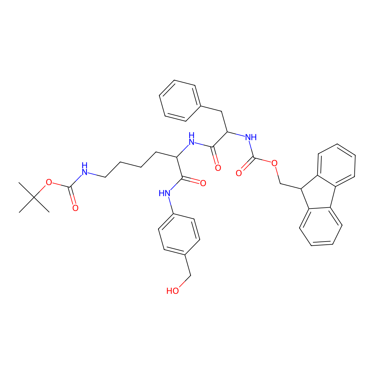 Fmoc-Phe-Lys(Boc)-PAB molecular structure, CAS 206133-42-8