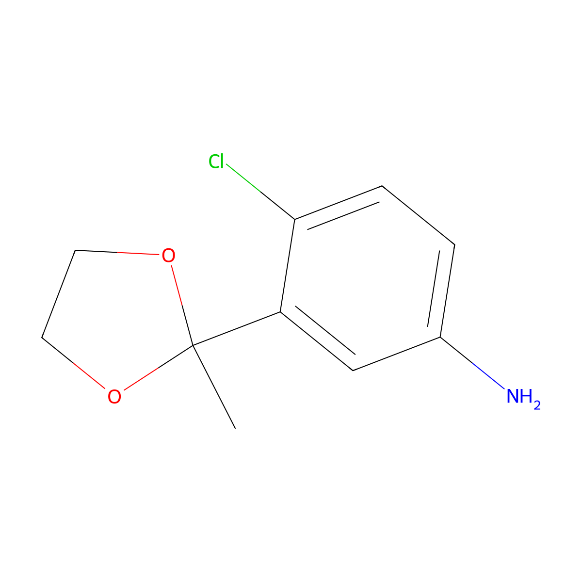 4-Chloro-3-(2-methyl-1,3-dioxolan-2-yl)aniline molecular structure, CAS 2061349-84-4