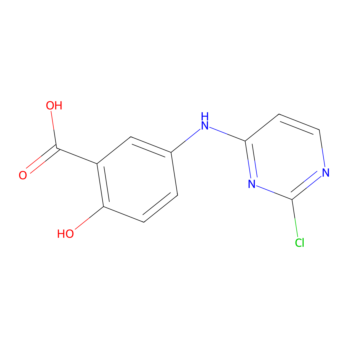 5-[(2-Chloropyrimidin-4-yl)amino]-2-hydroxybenzoic acid molecular structure, CAS 2061353-14-6
