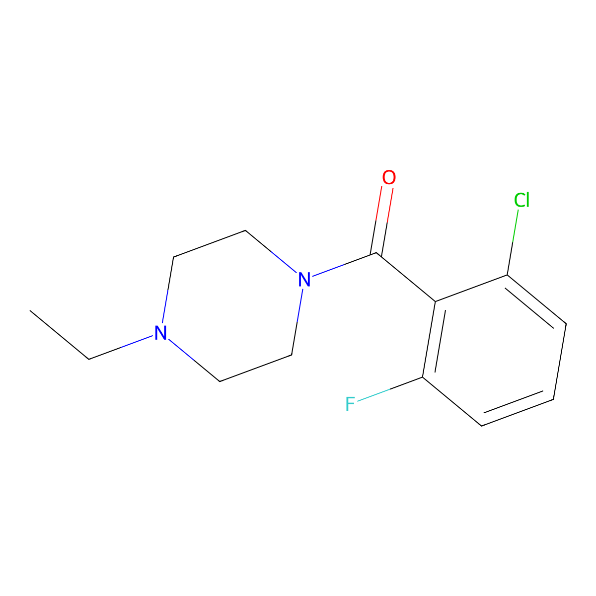 1-(2-Chloro-6-fluorobenzoyl)-4-ethylpiperazine molecular structure, CAS 2061353-51-1