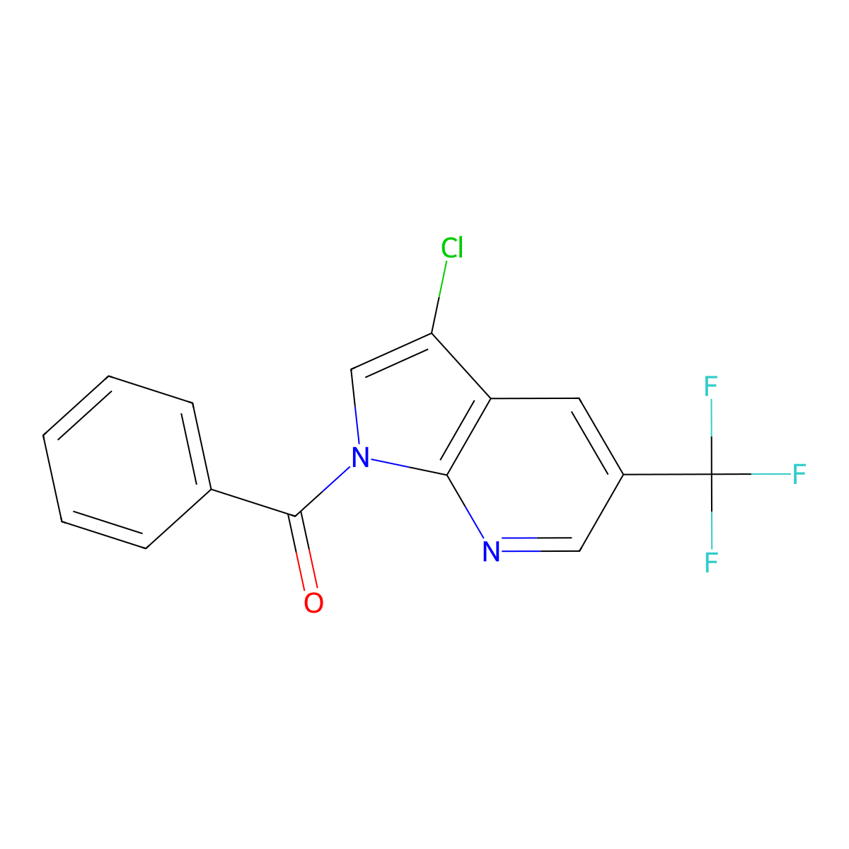 1-benzoyl-3-chloro-5-(trifluoromethyl)-1H-pyrrolo[2,3-b]pyridine molecular structure, CAS 2061356-94-1