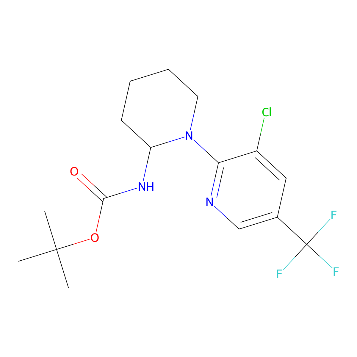 tert-butyl N-{1-[3-chloro-5-(trifluoromethyl)pyridin-2-yl]piperidin-2-yl}carbamate molecular structure, CAS 2061357-33-1