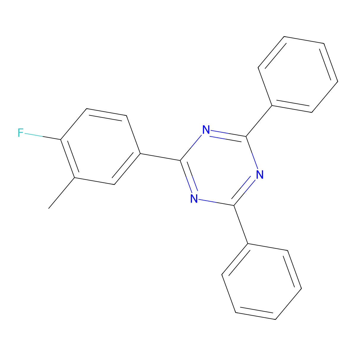 2-(4-Fluoro-3-methylphenyl)-4,6-diphenyl-1,3,5-triazine molecular structure, CAS 2061376-85-8