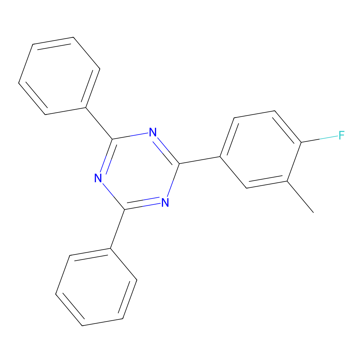 2-(4-Fluoro-3-methylphenyl)-4,6-diphenyl-1,3,5-triazine molecular structure, CAS 2061376-85-8
