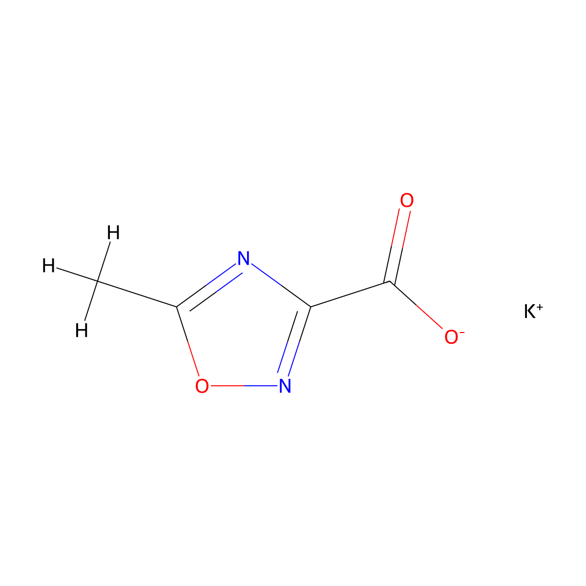 Potassium 5-methyl-1,2,4-oxadiazole-3-carboxylate molecular structure, CAS 20615-94-5