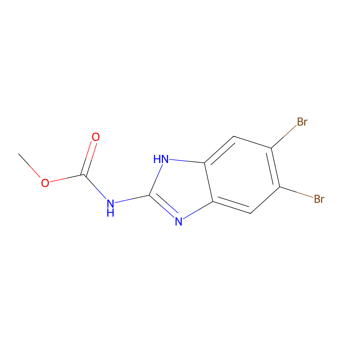 methyl 5,6-dibromo-1H-benzimidazol-2-ylcarbamate molecular structure, CAS 2061600-65-3