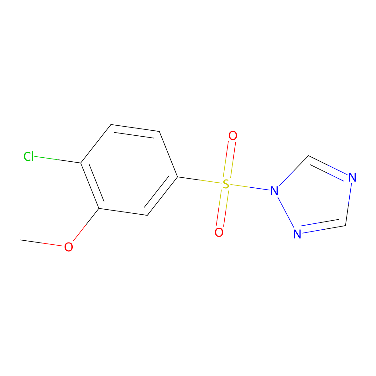 2-chloro-5-(1H-1,2,4-triazol-1-ylsulfonyl)phenyl methyl ether molecular structure, CAS 2061660-91-9