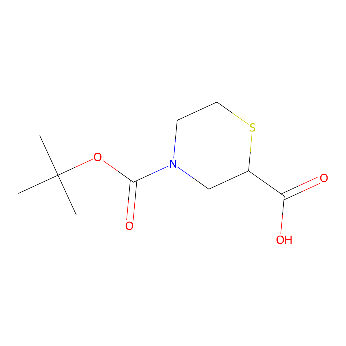 (2S)-4-[(2-methylpropan-2-yl)oxycarbonyl]thiomorpholine-2-carboxylic acid molecular structure, CAS 2061724-57-8