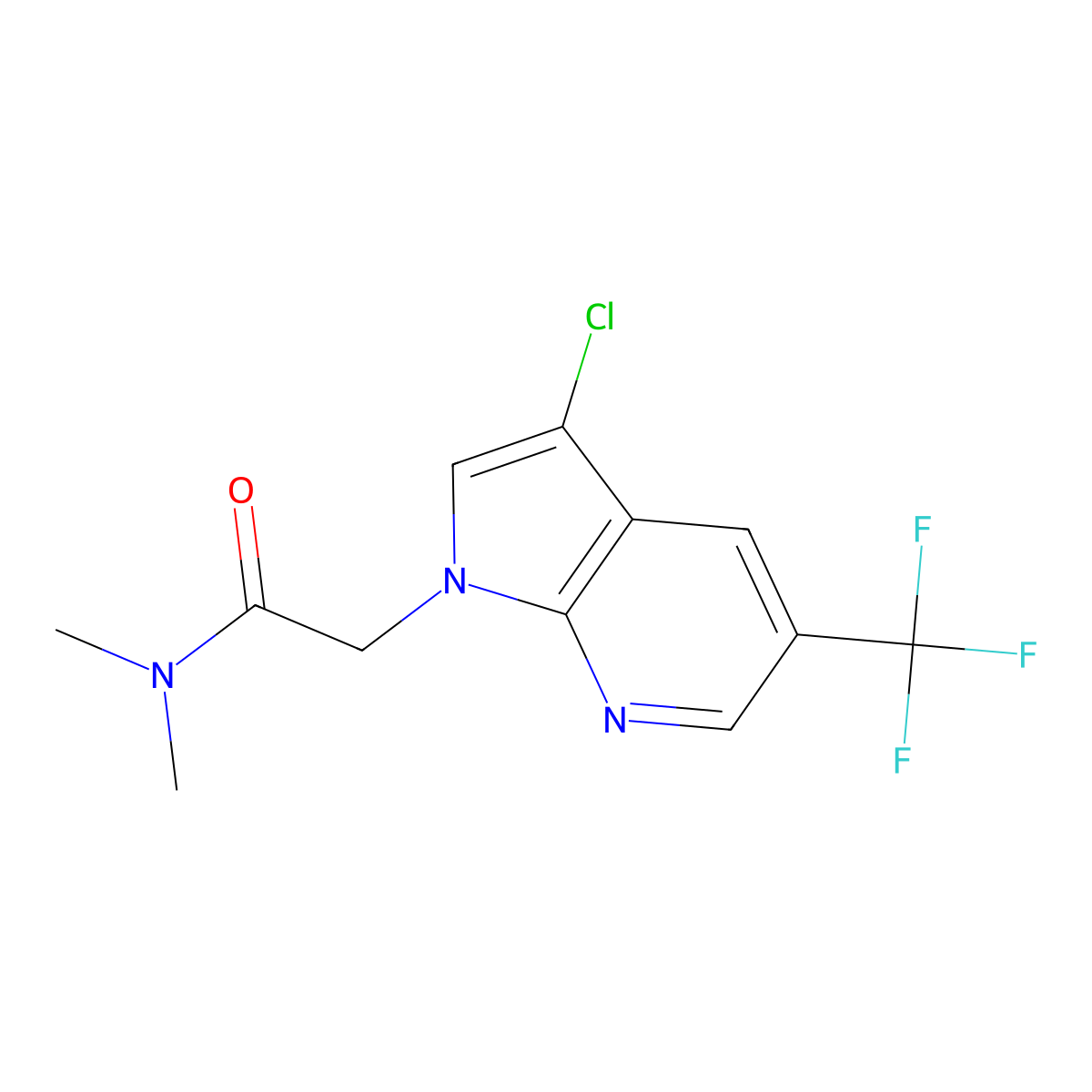 2-[3-chloro-5-(trifluoromethyl)-1H-pyrrolo[2,3-b]pyridin-1-yl]-N,N-dimethylacetamide molecular structure, CAS 2061726-51-8