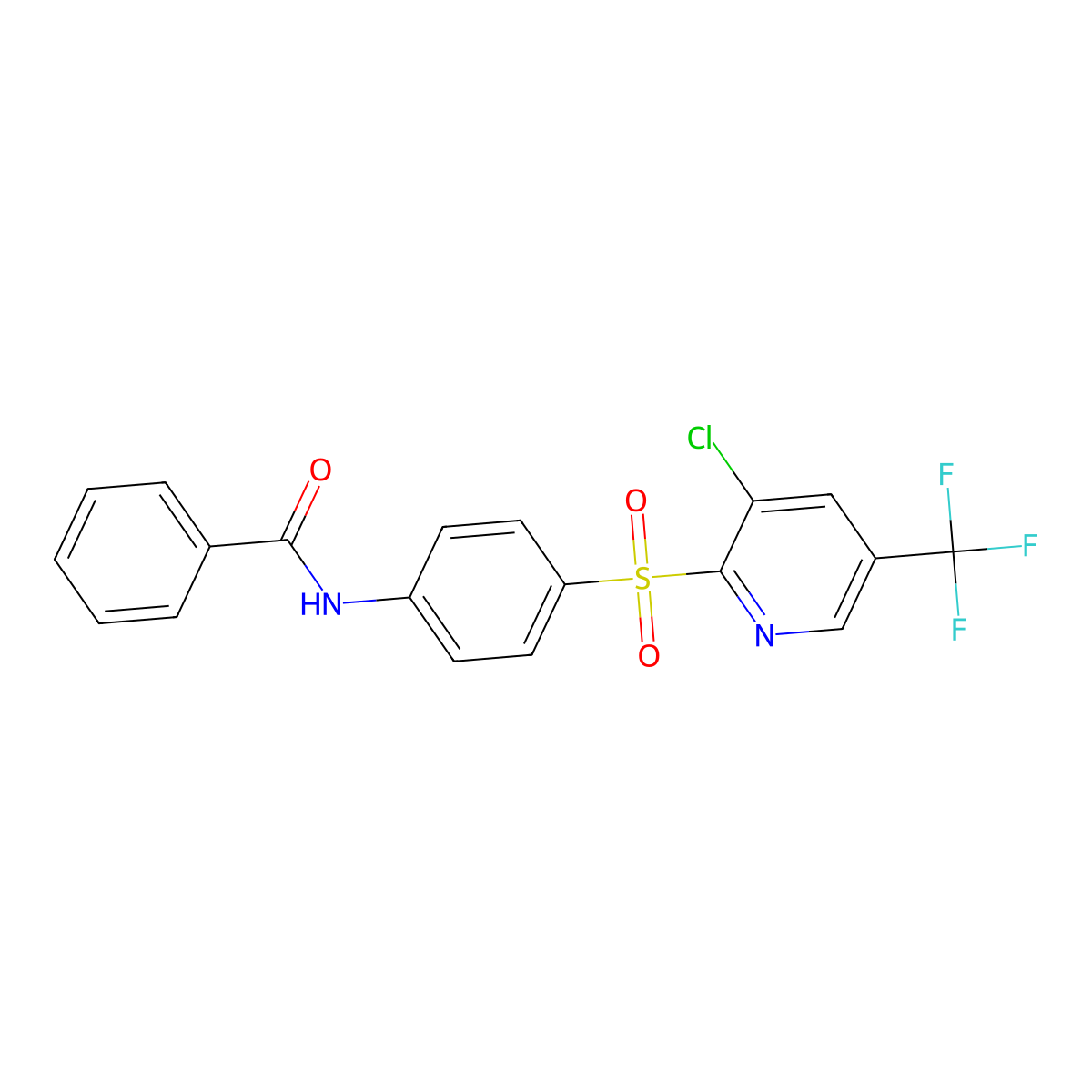 N-(4-{[3-chloro-5-(trifluoromethyl)pyridin-2-yl]sulfonyl}phenyl)benzamide molecular structure, CAS 2061726-56-3