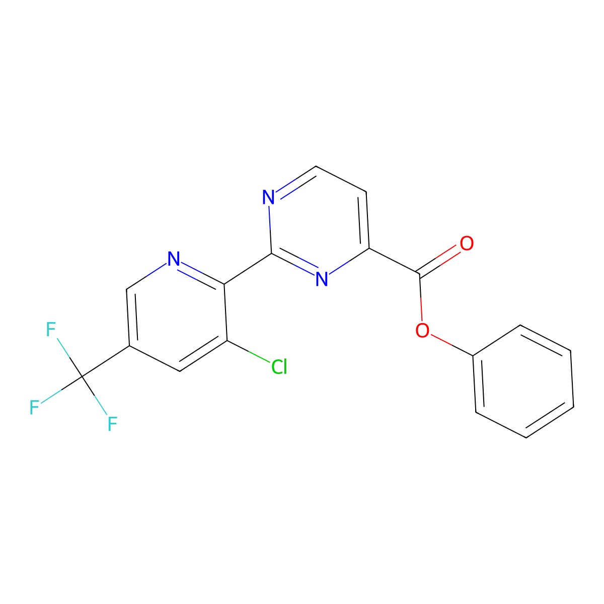 Phenyl 2-[3-chloro-5-(trifluoromethyl)-2-pyridinyl]-4-pyrimidinecarboxylate molecular structure, CAS 2061727-28-2