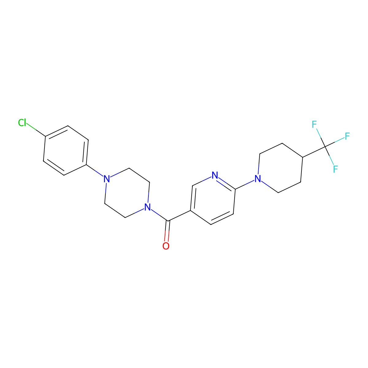 [4-(4-Chlorophenyl)piperazino]{6-[4-(trifluoromethyl)piperidino]-3-pyridinyl}methanone molecular structure, CAS 2061727-36-2
